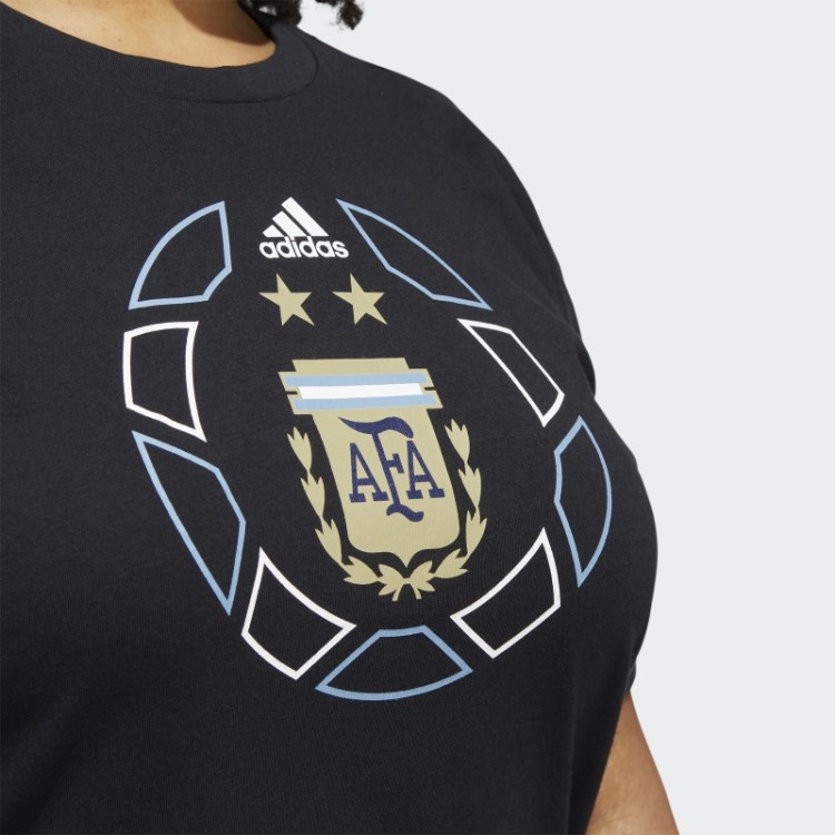 Camiseta Oversized Argentina Da Copa Do Mundo (tamanho Grande) Adidas Preta