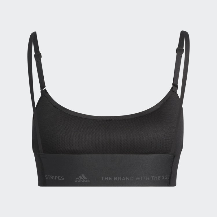 Sutiã Preto Fashion Adidas Yoga Studio Com Suporte Leve