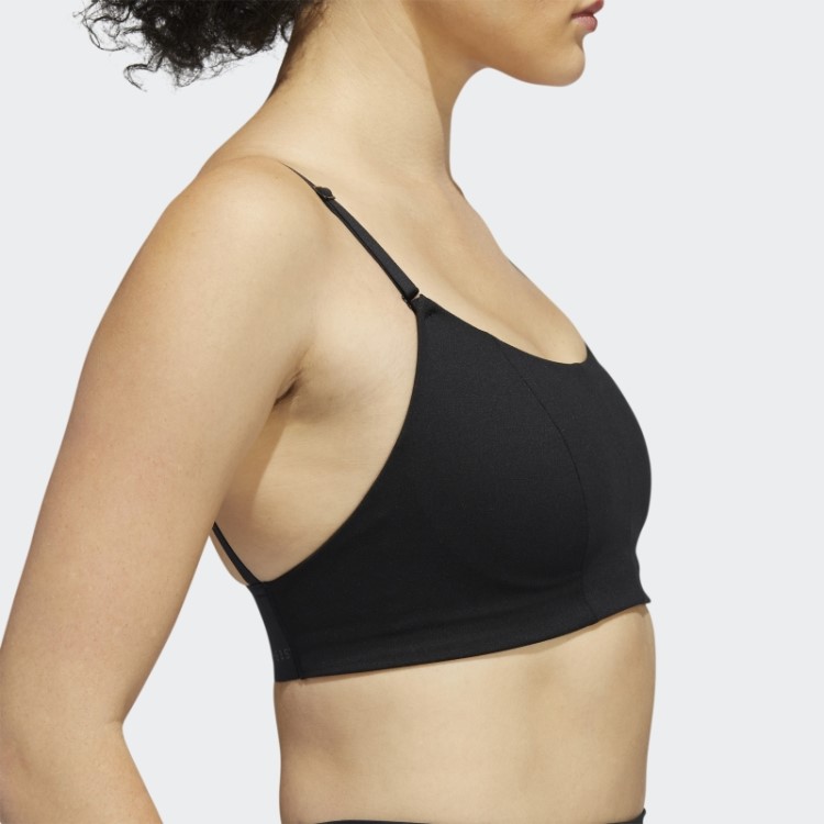 Sutiã De Estúdio De Ioga Preto Com Suporte De Luz Adidas
