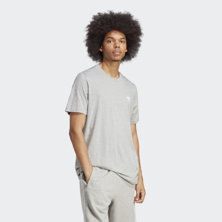 Camiseta Cinza Média Com Trevo Essencial Adidas Fashion