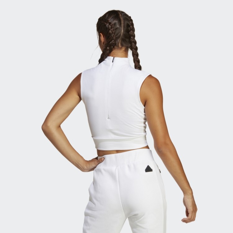 Missão Vitória Top Cropped Sem Mangas Adidas Branco