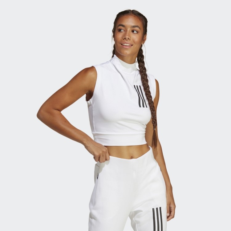 Missão Vitória Top Cropped Sem Mangas Adidas Branco