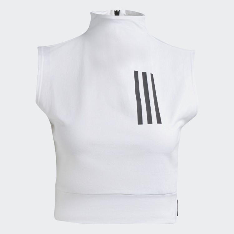 Missão Vitória Top Cropped Sem Mangas Adidas Branco