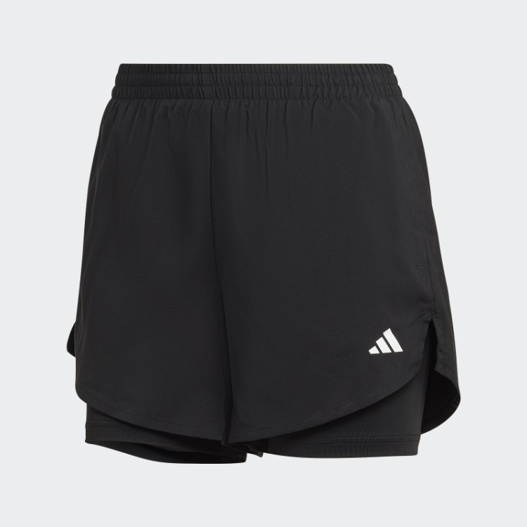 Short Preto Adidas Aeroready Feito Para Treinamento Mínimo Dois Em Um