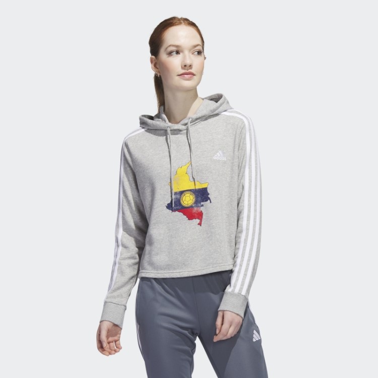 Moletom Cropped Adidas Cinza Colombia