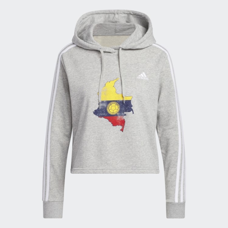 Moletom Cropped Adidas Cinza Colombia