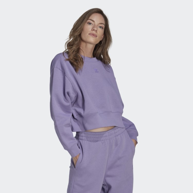 Moletom Adidas Lilás Adicolor Essentials Crew