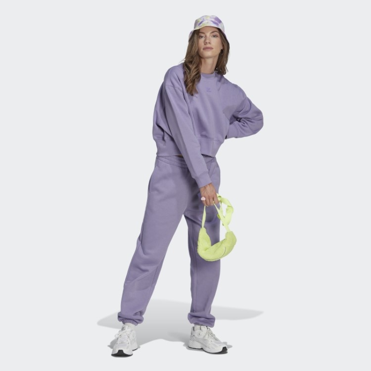 Moletom Adidas Lilás Adicolor Essentials Crew