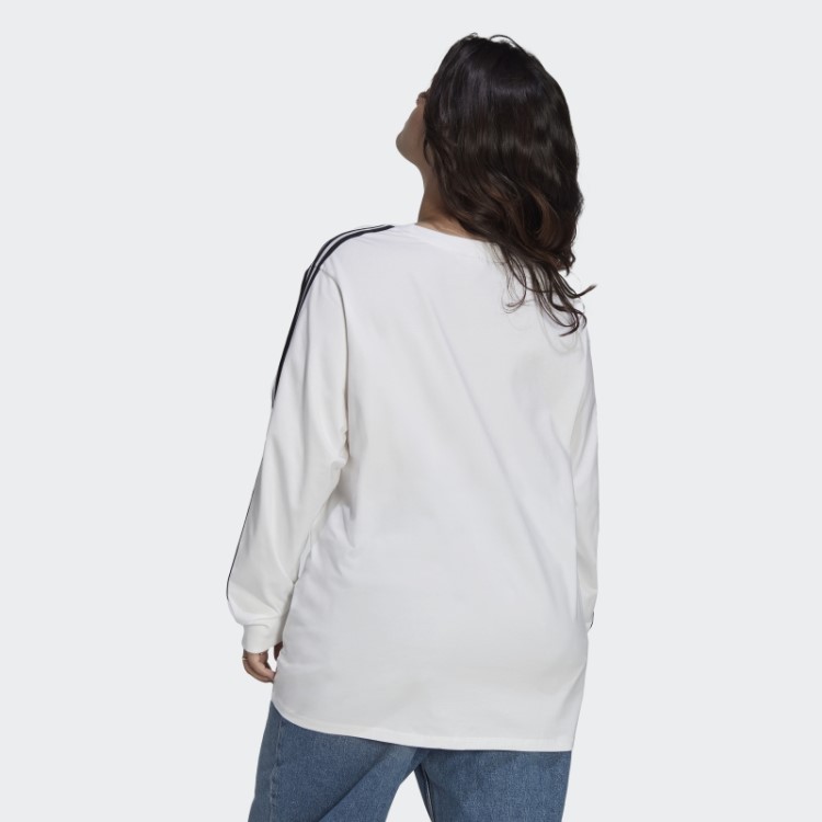 Camiseta Branca De Manga Longa Adidas Adicolor Classics (tamanho Grande)