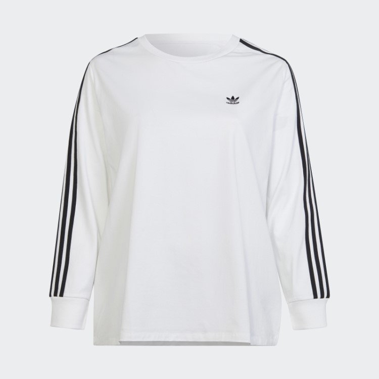 Camiseta Branca De Manga Longa Adidas Adicolor Classics (tamanho Grande)