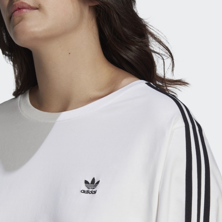 Camiseta Branca De Manga Longa Adidas Adicolor Classics (tamanho Grande)