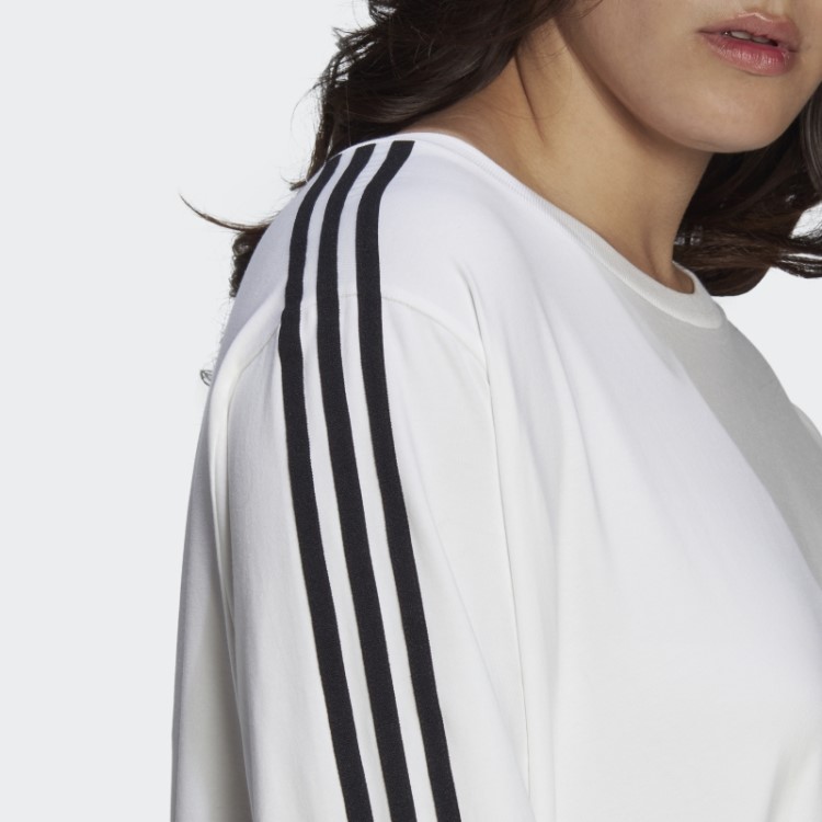 Camiseta Branca De Manga Longa Adidas Adicolor Classics (tamanho Grande)
