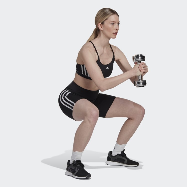 Leggings Curtas Elegantes Adidas Pretas Essenciais Para Treino Com As Três Listras