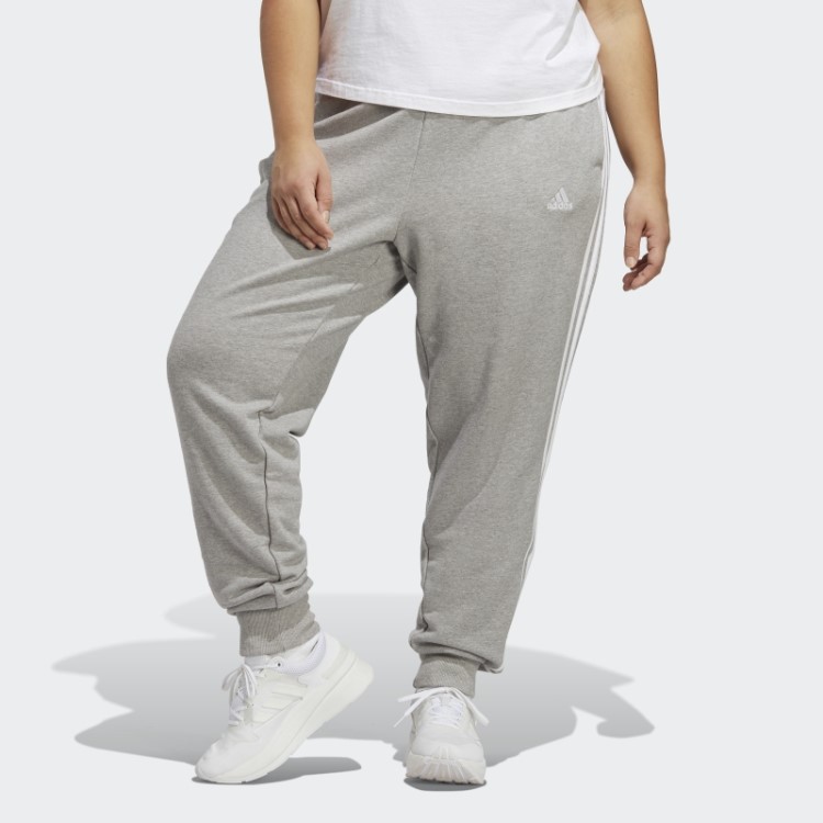 Calça Felpuda Felpuda Com As 3 Listras Cinza Médio Essencial (tamanho Grande) Adidas