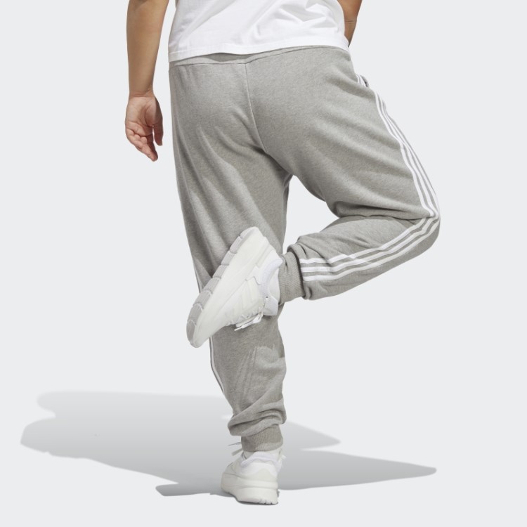 Calça Felpuda Felpuda Com As 3 Listras Cinza Médio Essencial (tamanho Grande) Adidas