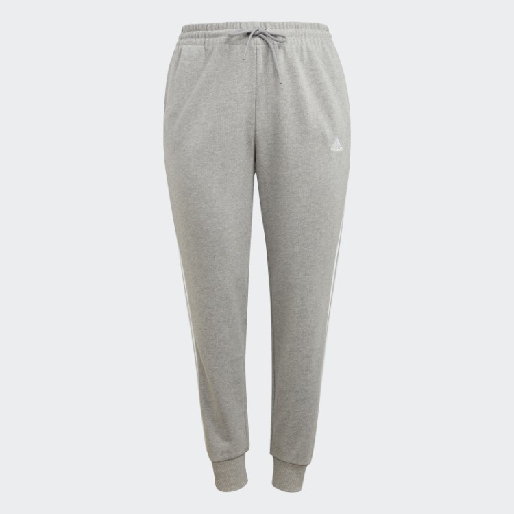 Calça Felpuda Felpuda Com As 3 Listras Cinza Médio Essencial (tamanho Grande) Adidas