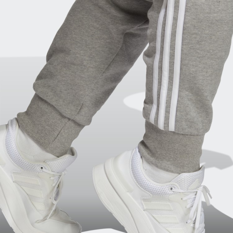 Calça Felpuda Felpuda Com As 3 Listras Cinza Médio Essencial (tamanho Grande) Adidas
