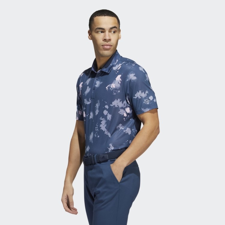 Adidas Camisa Polo Marinho Com Estampa De Respingos