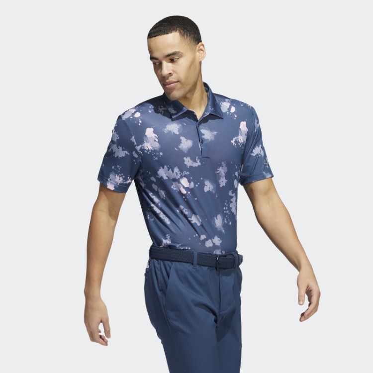 Adidas Camisa Polo Marinho Com Estampa De Respingos