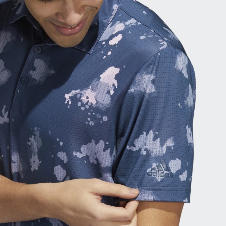 Adidas Camisa Polo Marinho Com Estampa De Respingos