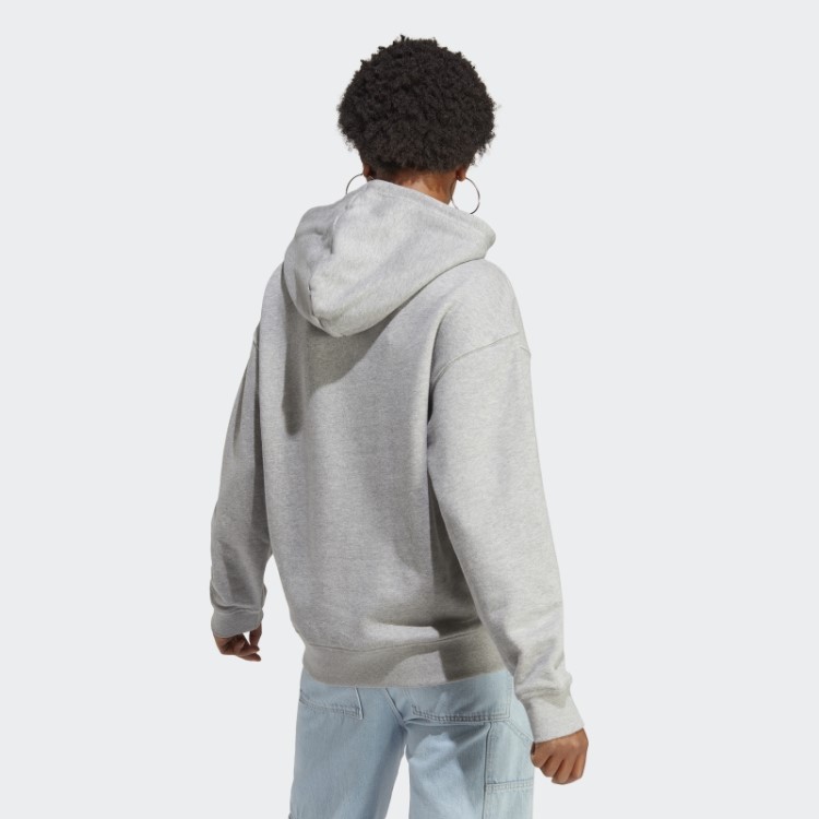 Moletom Cinza Médio Com Capuz Adidas
