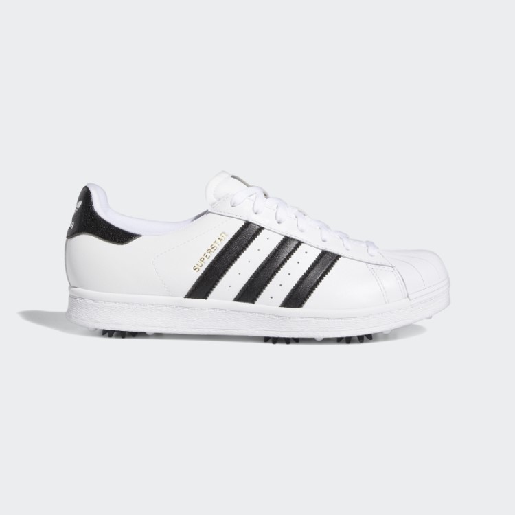 Tênis Branco Adidas Golf Superstar Com Tachas
