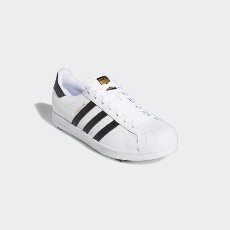 Tênis Branco Adidas Golf Superstar Com Tachas