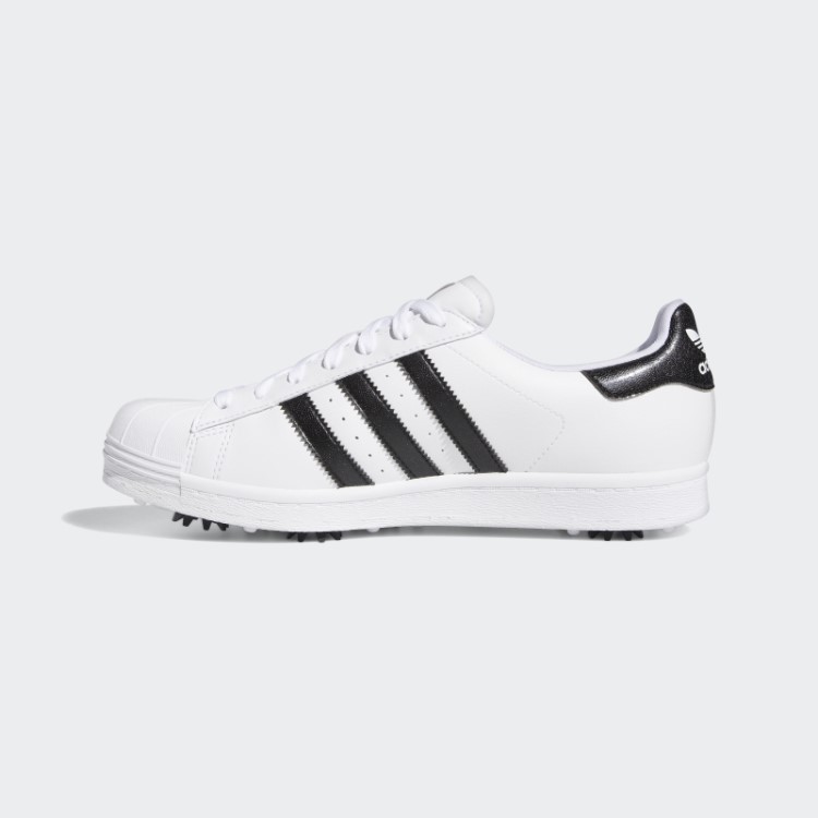 Tênis Branco Adidas Golf Superstar Com Tachas
