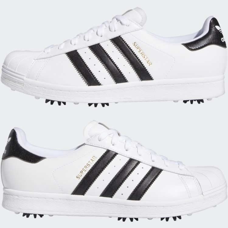 Tênis Branco Adidas Golf Superstar Com Tachas