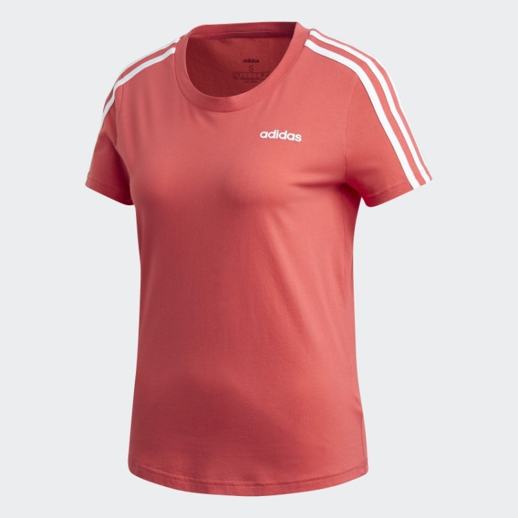 Essentials T-shirt Com As 3 Riscas Adidas Core Rosa