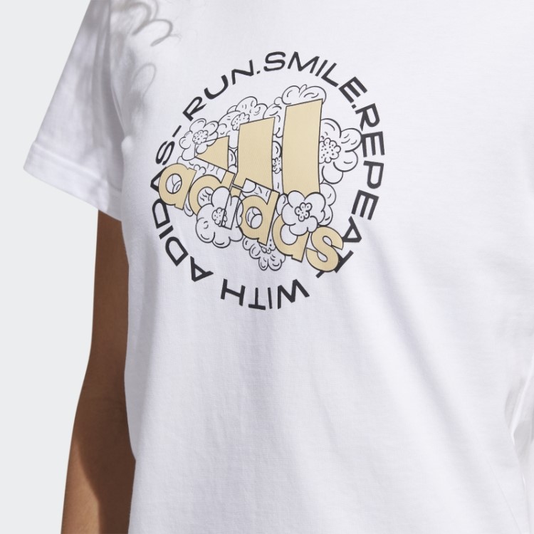 Camiseta De Corrida Branca Da Adidas World Fashion