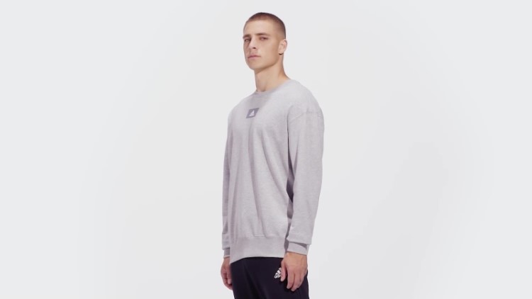 Moletom Adidas Essentials Feelvivid Ombro Caído Cinza Médio
