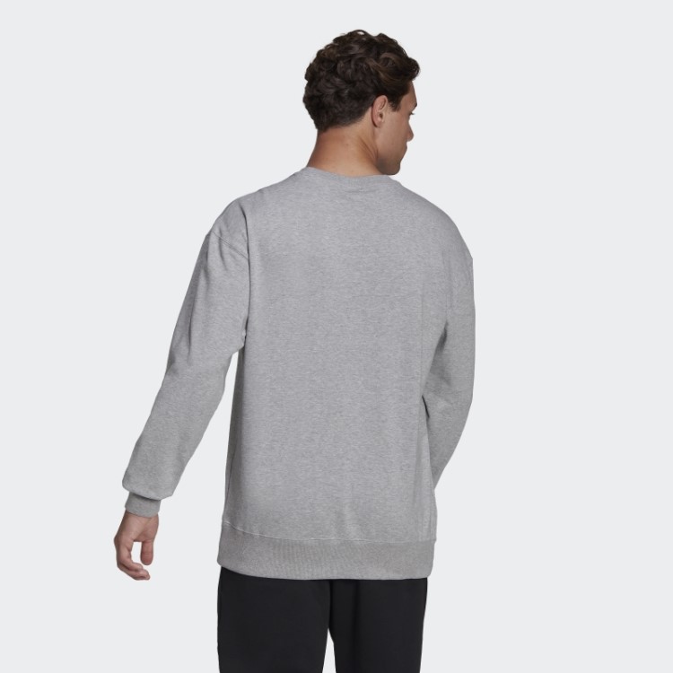 Moletom Adidas Essentials Feelvivid Ombro Caído Cinza Médio
