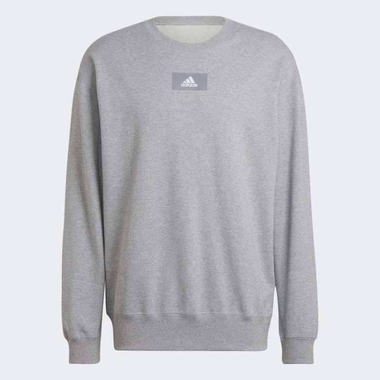 Moletom Adidas Essentials Feelvivid Ombro Caído Cinza Médio