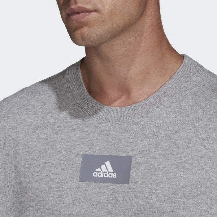 Moletom Adidas Essentials Feelvivid Ombro Caído Cinza Médio