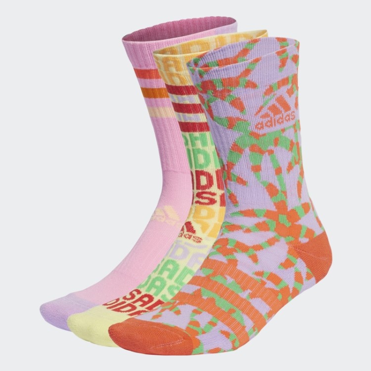 Adidas X Farm Rio Crew Meias 3 Pares Multicolor Quente