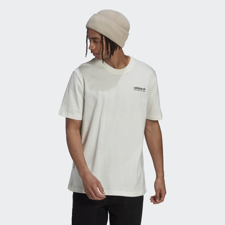 Camiseta Adidas Adventure Mountain Back Branca Quente