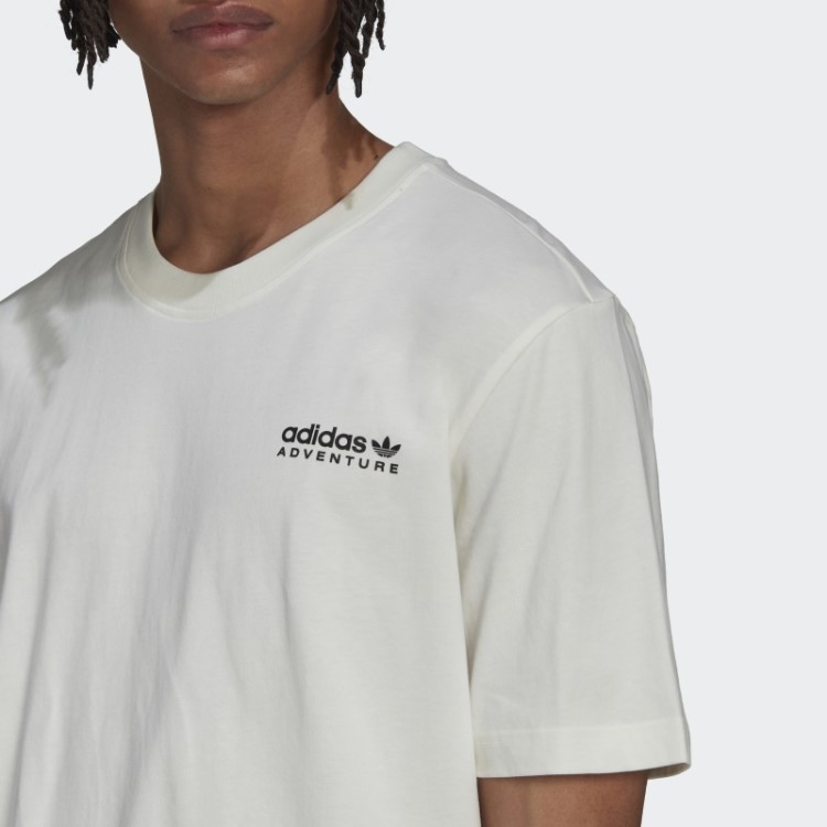 Camiseta Adidas Adventure Mountain Back Branca Quente