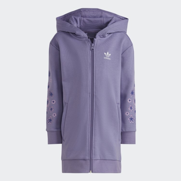 Conjunto De Moletom Alongado Com Zíper Completo Adidas Lilás