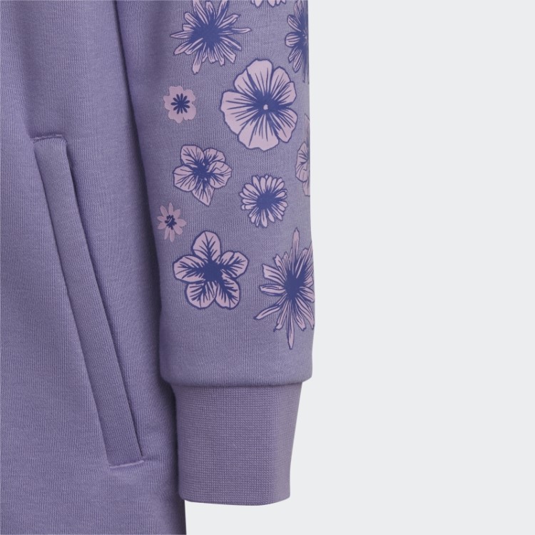Conjunto De Moletom Alongado Com Zíper Completo Adidas Lilás