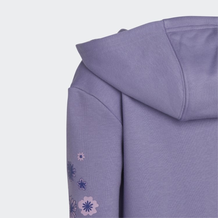 Conjunto De Moletom Alongado Com Zíper Completo Adidas Lilás