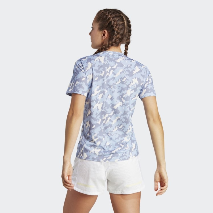 Blue Dawn Adidas Own The Run Camo Camiseta De Corrida