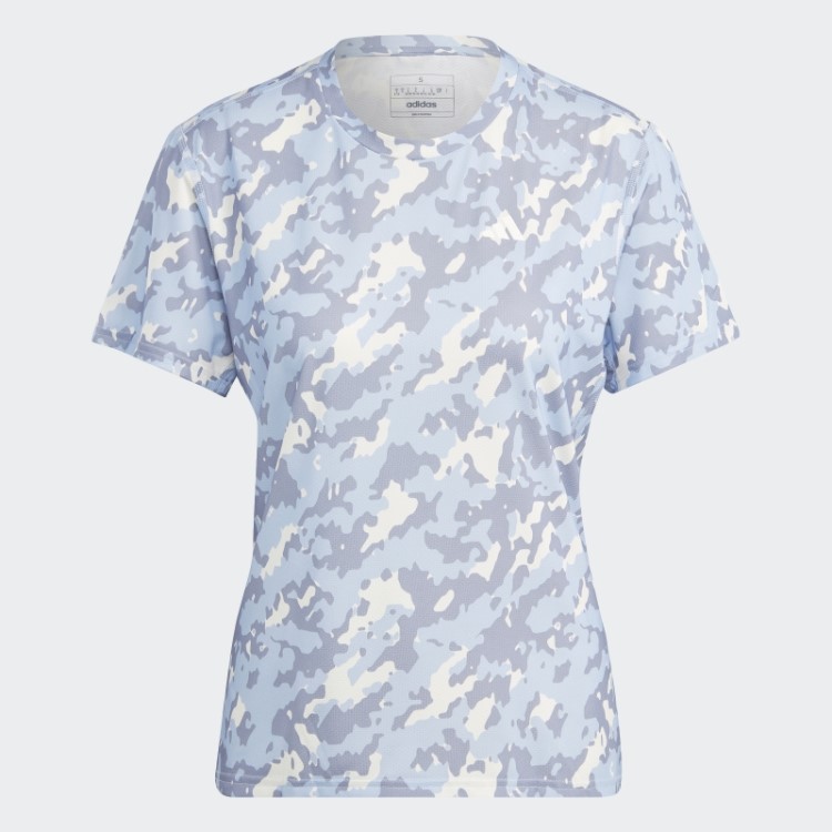 Blue Dawn Adidas Own The Run Camo Camiseta De Corrida