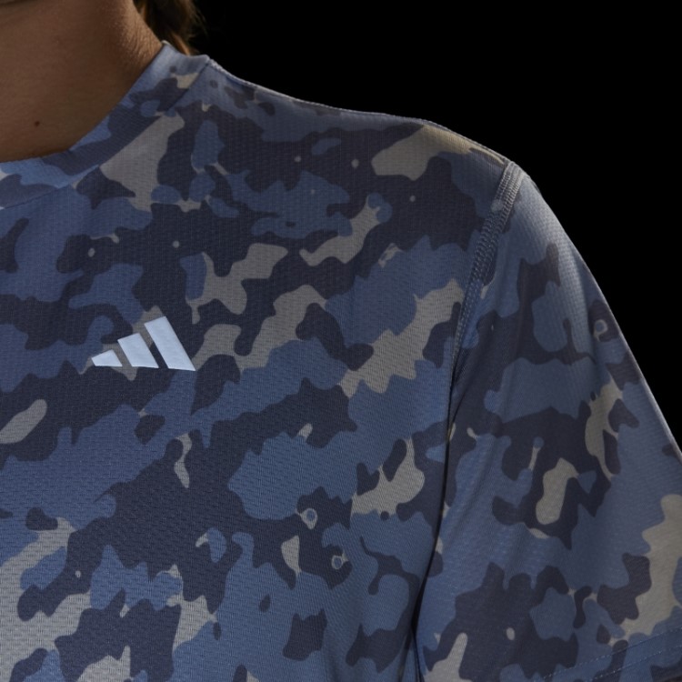 Blue Dawn Adidas Own The Run Camo Camiseta De Corrida