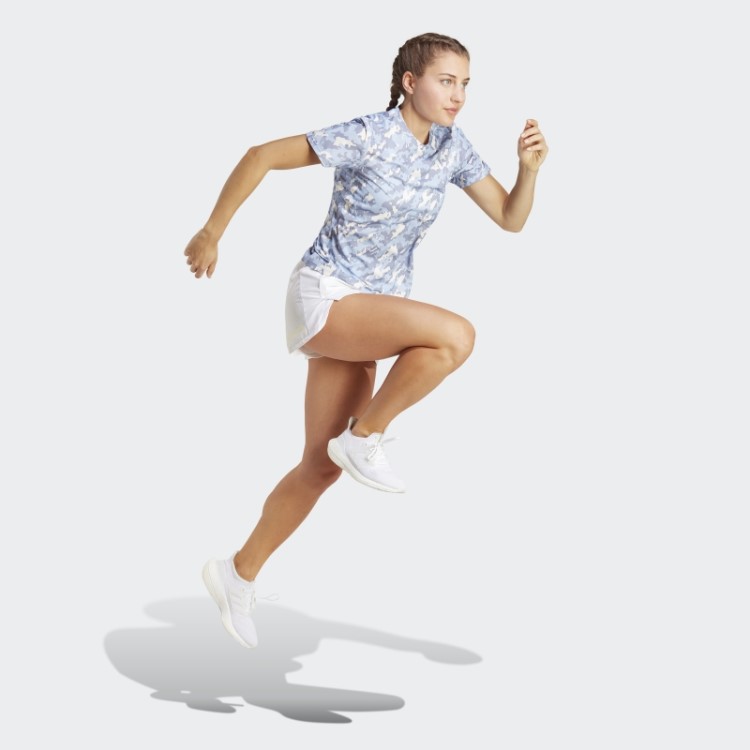 Adidas Own The Run Camo Running T-shirt Blue Dawn