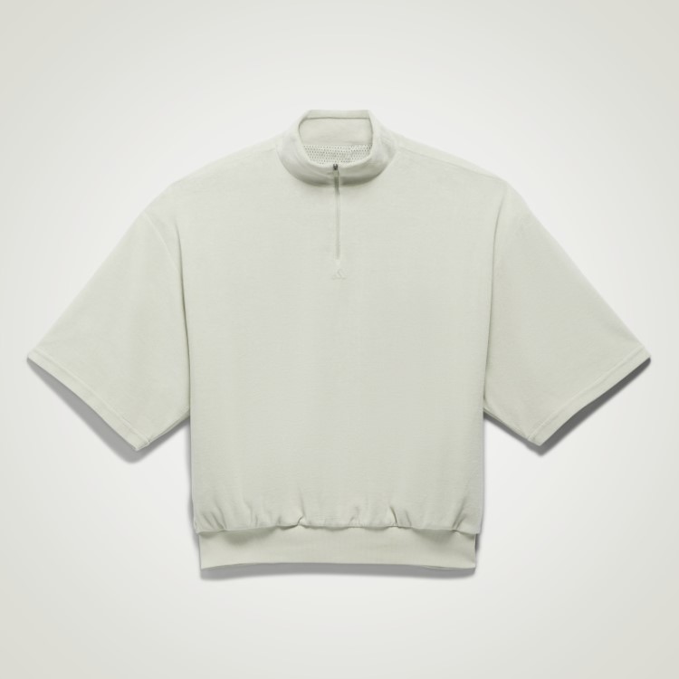Adidas Basquete Veludo 1/2 Zip Moletom Moda Verde