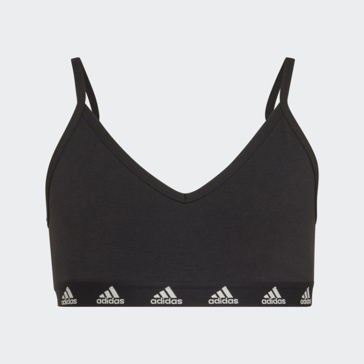 Sutiã Preto Puro De Algodão Com Suporte Leve Adidas