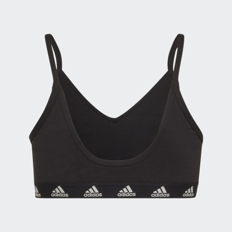 Sutiã Preto Puro De Algodão Com Suporte Leve Adidas
