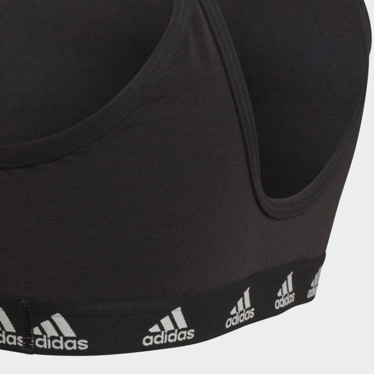 Sutiã Preto Puro De Algodão Com Suporte Leve Adidas