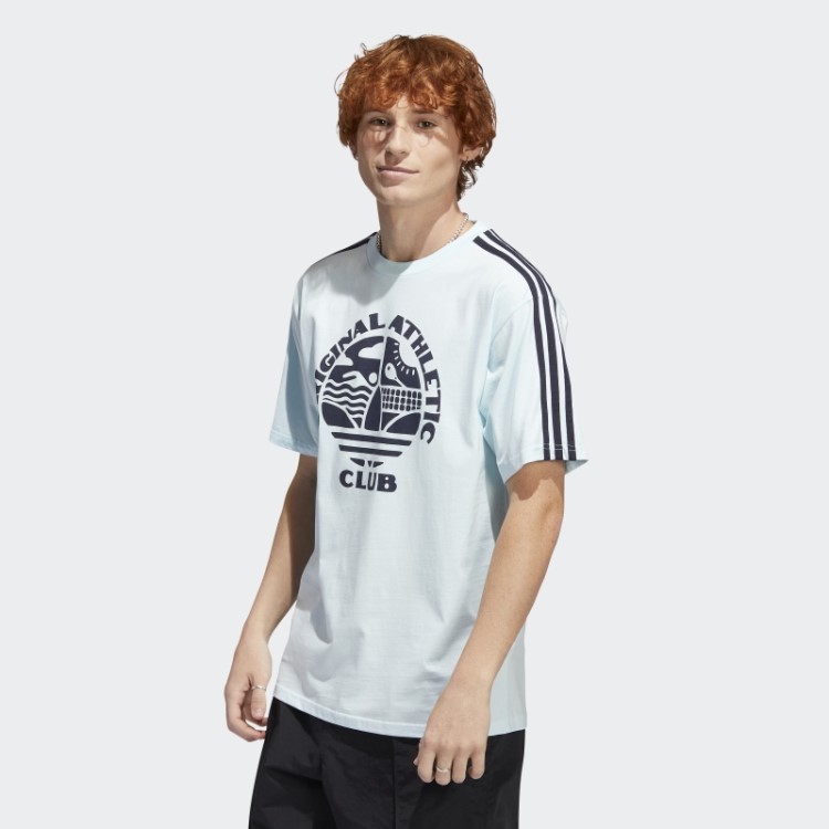 Camiseta Original Adidas Athletic Club Com As Três Listras Azul